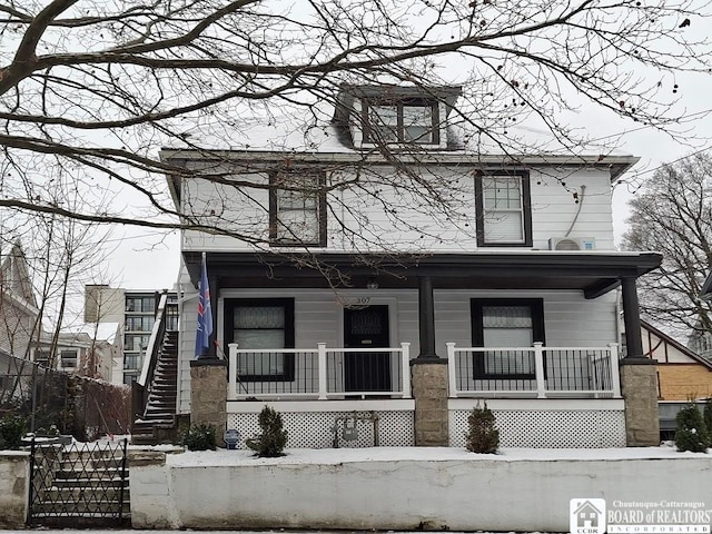 view of front of property with a porch