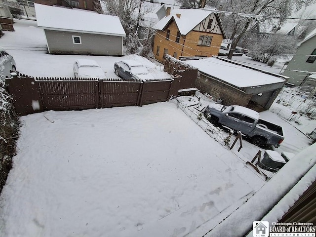 view of snowy aerial view