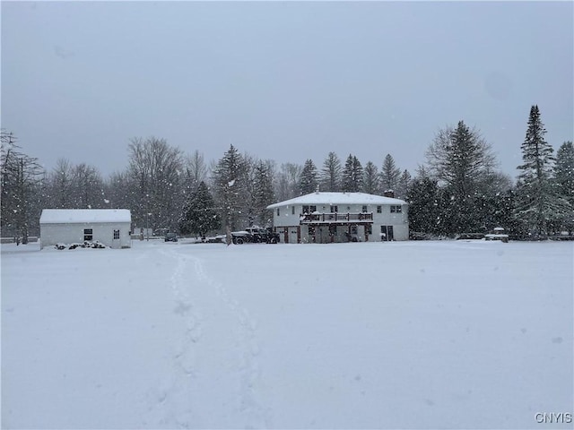 view of snowy yard