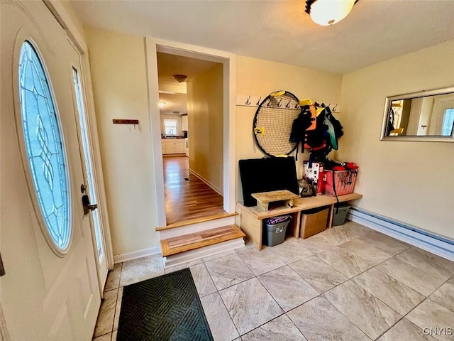 view of tiled foyer entrance