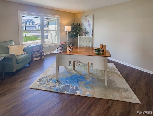 office featuring dark hardwood / wood-style flooring