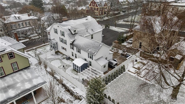 view of snowy aerial view