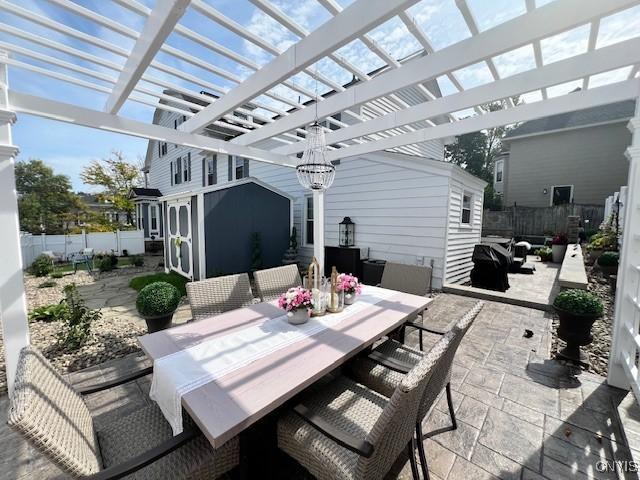 view of patio with a pergola