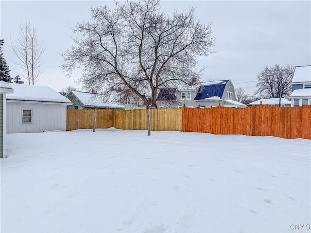 view of snowy yard