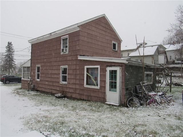 view of snowy exterior