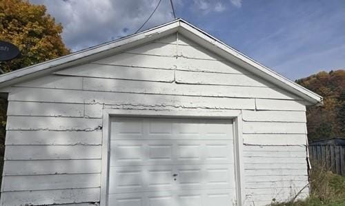 view of garage