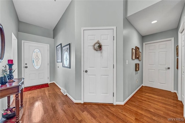 entryway with light wood-type flooring