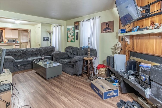 living room featuring hardwood / wood-style floors