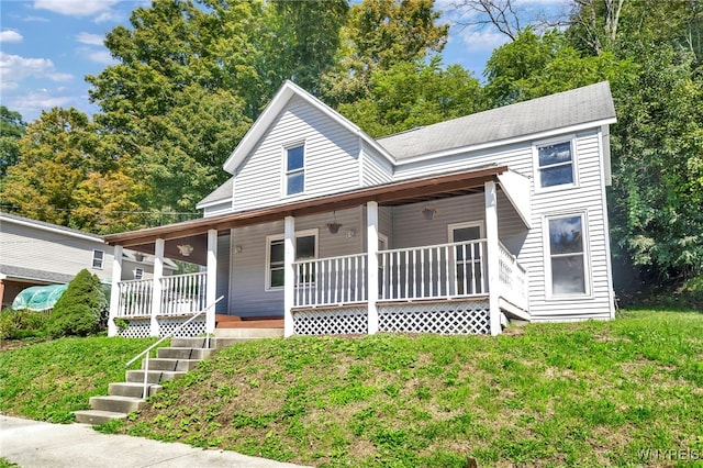 view of front of home with covered porch