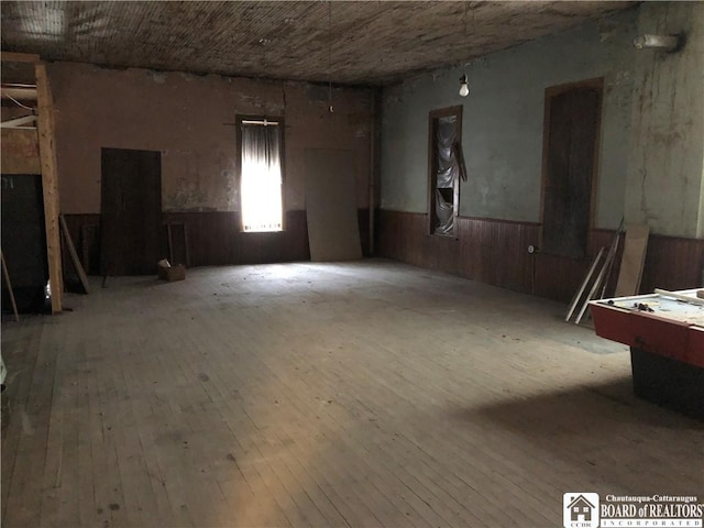 misc room featuring hardwood / wood-style flooring and pool table