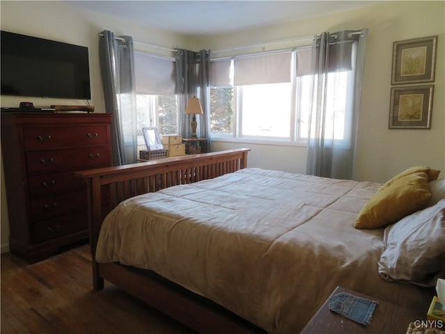 bedroom with hardwood / wood-style floors