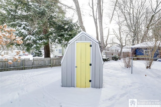 view of snow covered structure