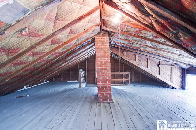 view of unfinished attic