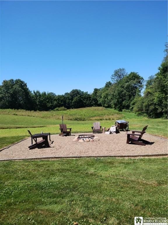 355 New Buffalo Rd, French Creek, NY 14724 - surrounding community featuring a yard and an outdoor fire pit