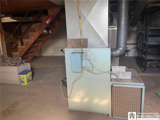 355 New Buffalo Rd, French Creek, NY 14724 - utility room with heating unit