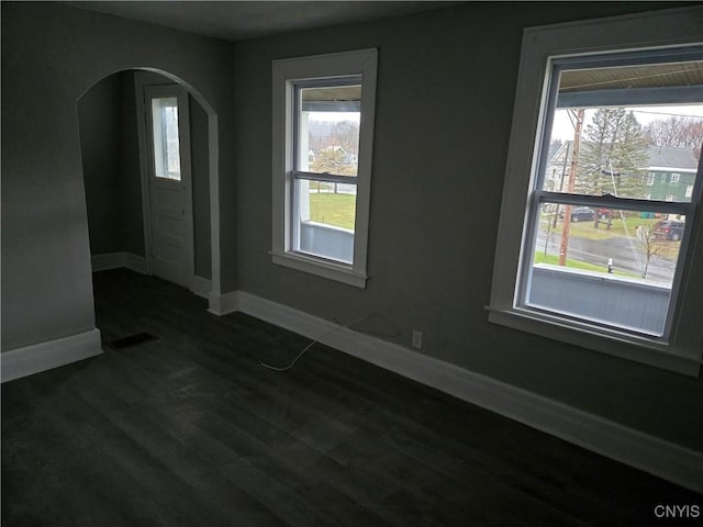 foyer featuring dark hardwood / wood-style floors