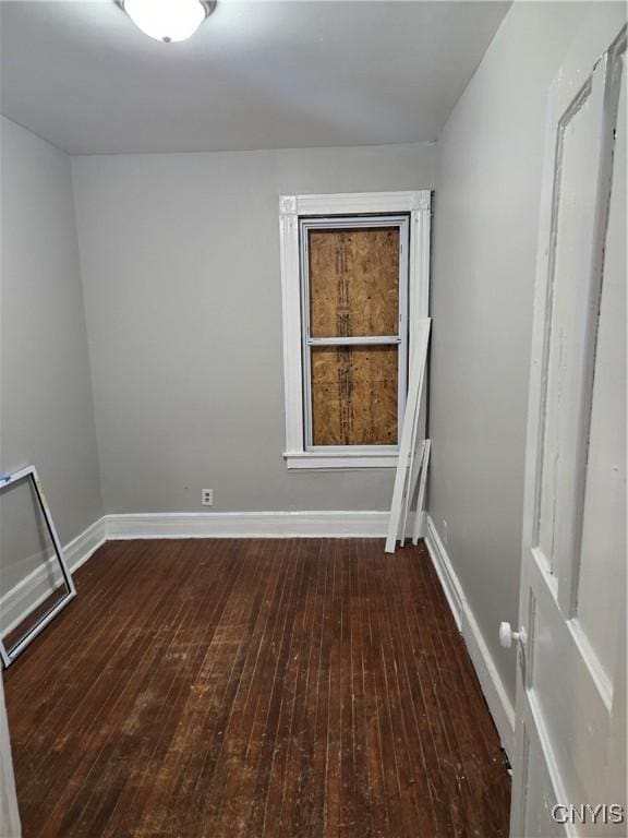 spare room featuring dark hardwood / wood-style floors