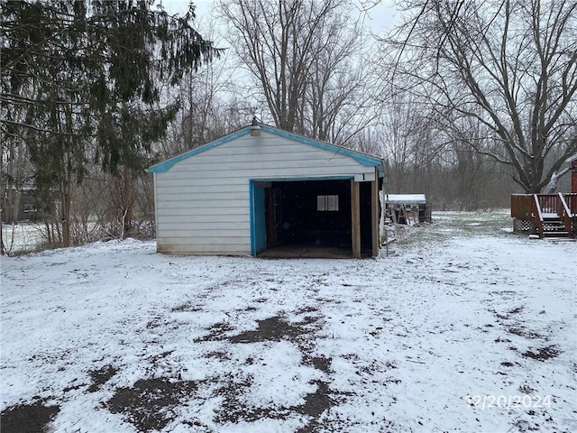 view of snow covered structure