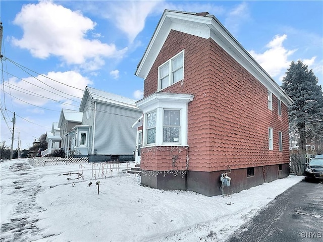 view of snowy exterior