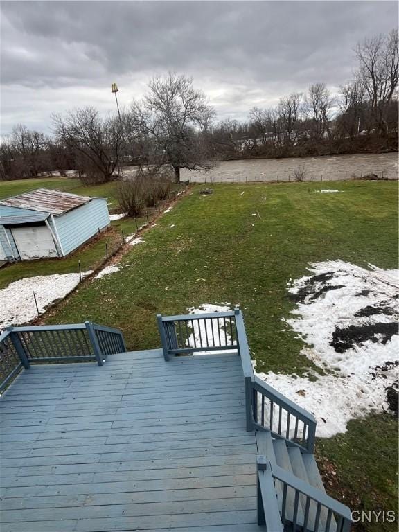 exterior space featuring a wooden deck