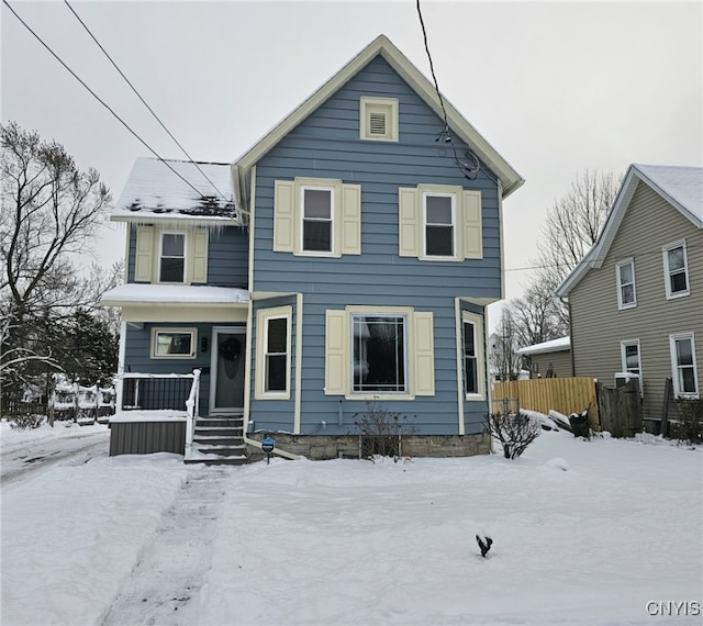 view of front property with covered porch