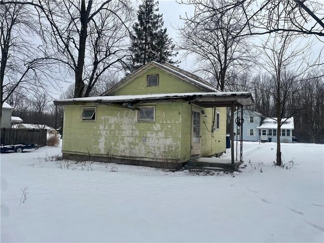 view of snowy exterior