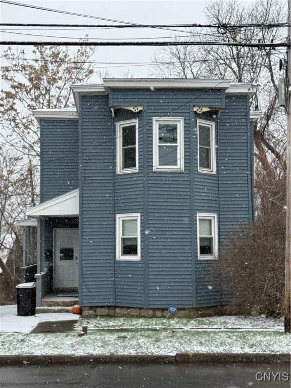 view of snowy exterior