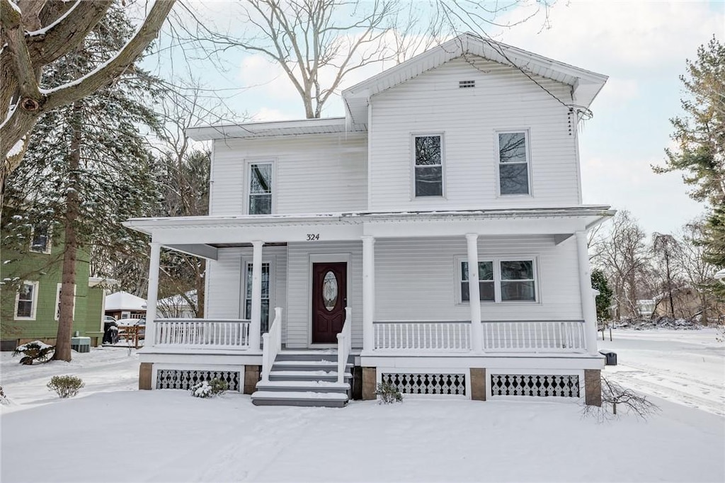 view of front of house with covered porch