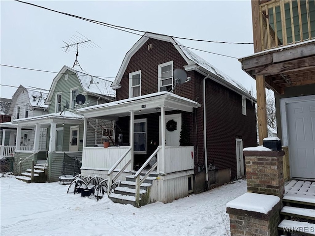 view of front of home featuring covered porch