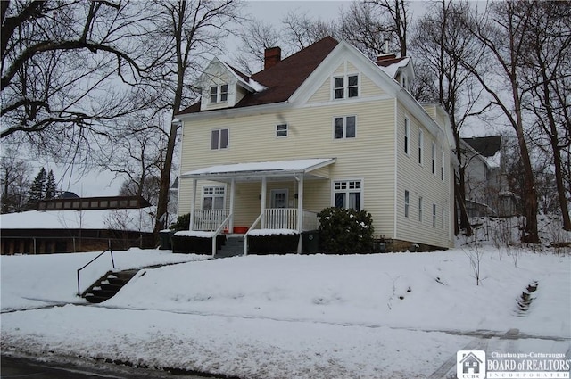 view of front property with a porch