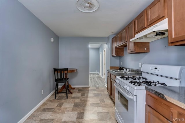 kitchen featuring sink and gas range gas stove