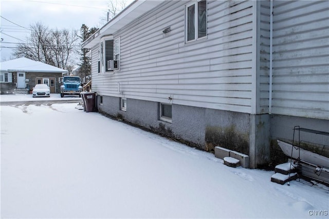 view of snowy exterior