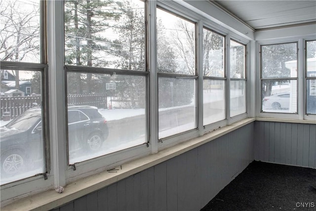 view of unfurnished sunroom