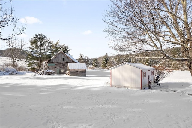 view of snow covered structure