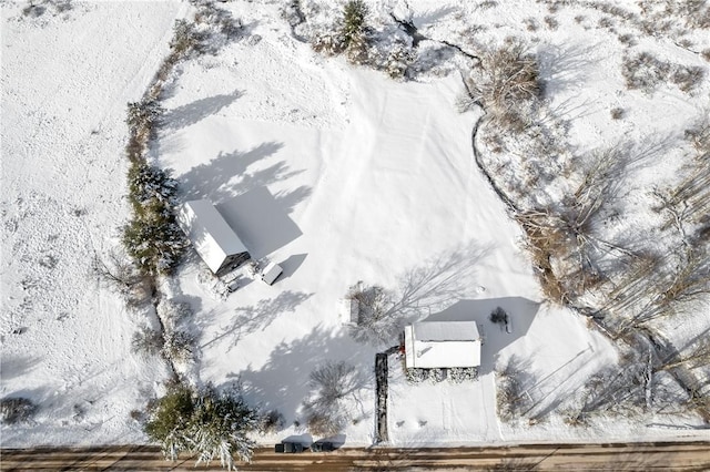 view of snowy aerial view