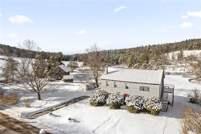 view of snowy aerial view