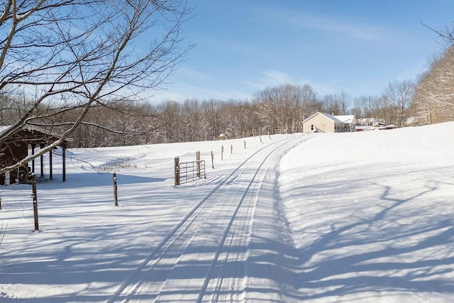 view of snowy yard