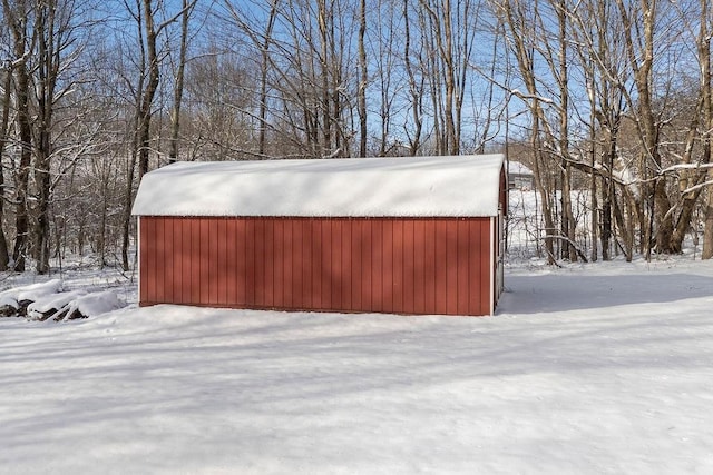 view of snow covered structure