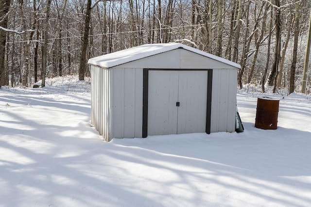 view of snow covered structure