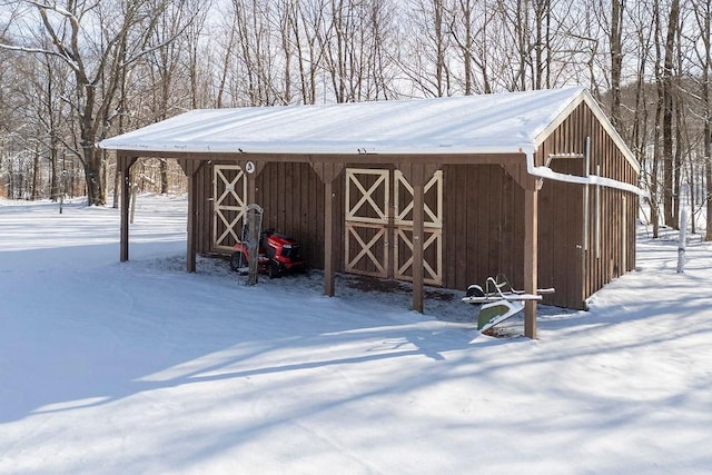 view of snow covered structure