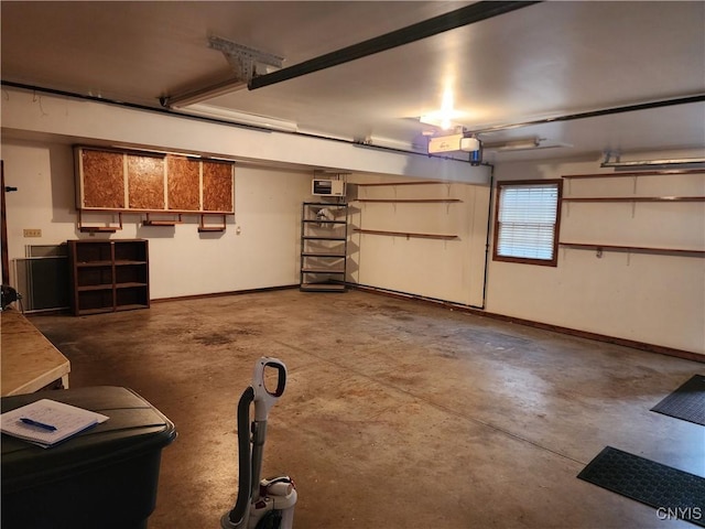 garage with baseboards