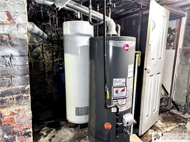 utility room with water heater