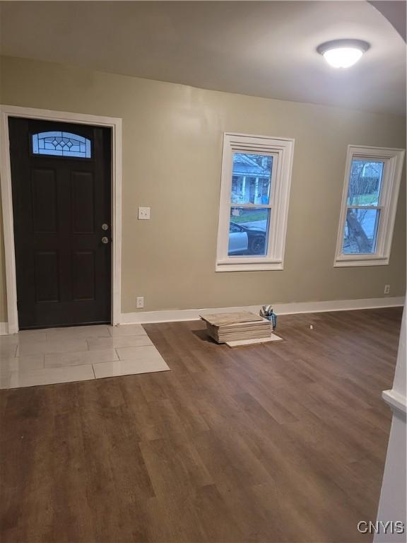 foyer with hardwood / wood-style floors