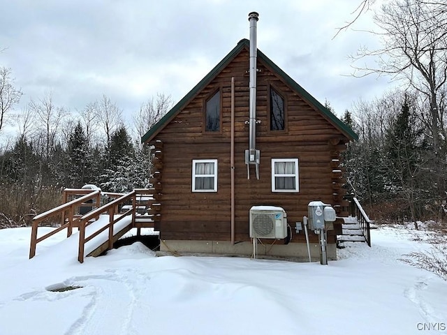 view of snowy exterior