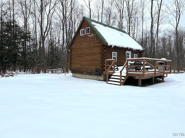 view of snow covered structure