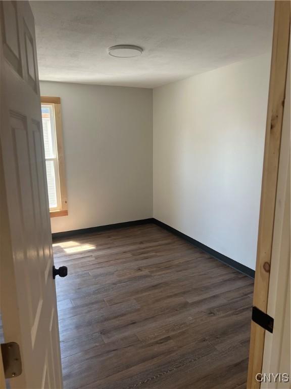 empty room featuring dark hardwood / wood-style floors