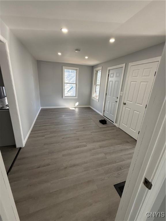 foyer entrance featuring hardwood / wood-style flooring