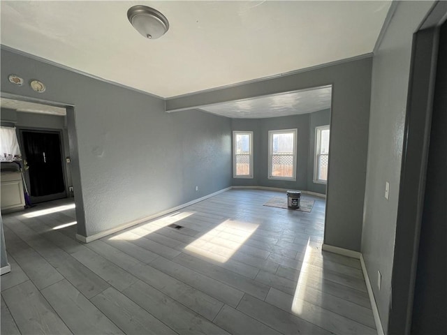 empty room featuring light wood-type flooring