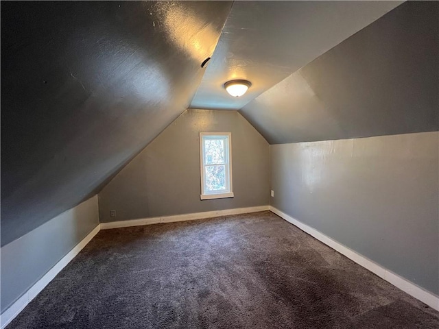 additional living space featuring carpet and lofted ceiling