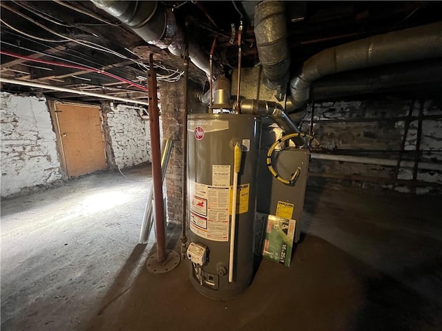 utility room with water heater